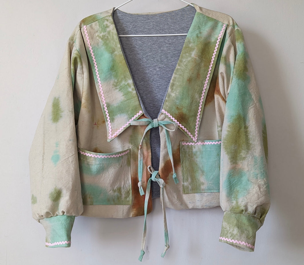Hand Dyed Tie Front Jacket